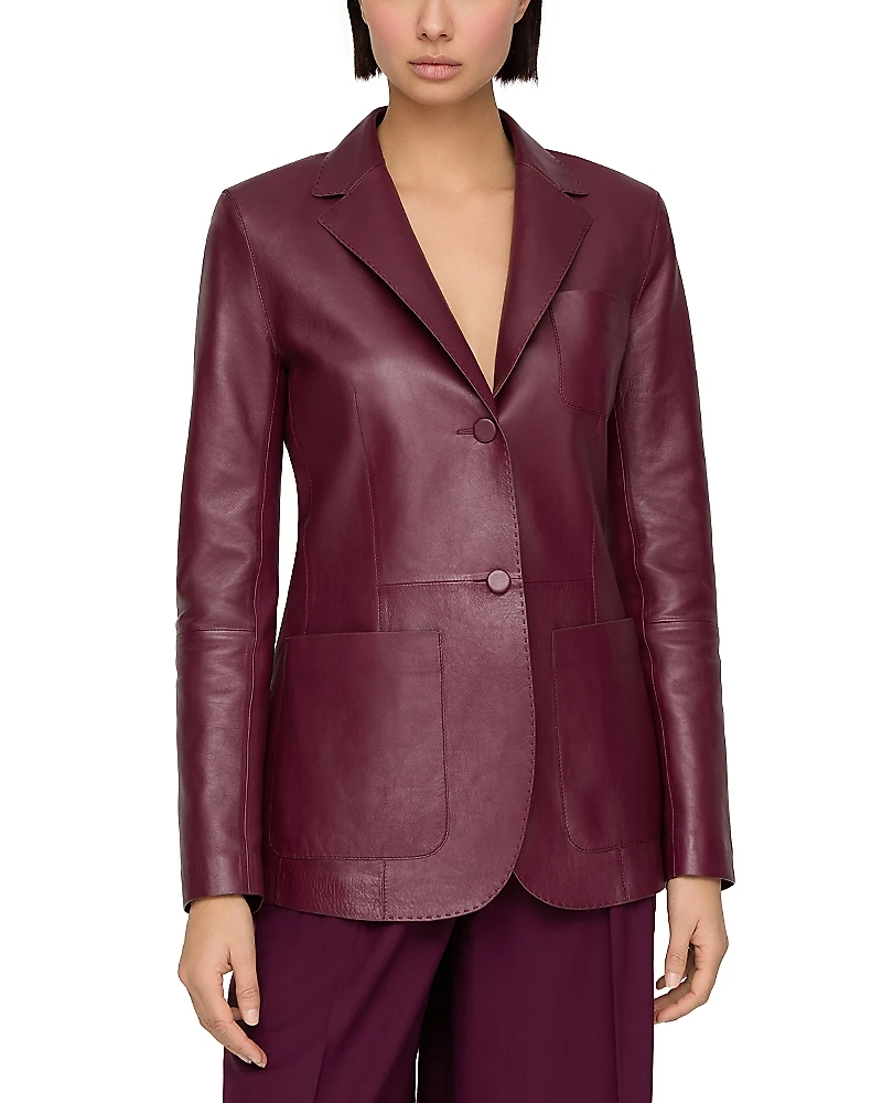 Lafayette 148 New York Leather Blazer