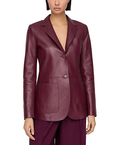Lafayette 148 New York Leather Blazer