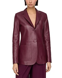 Lafayette 148 New York Leather Blazer