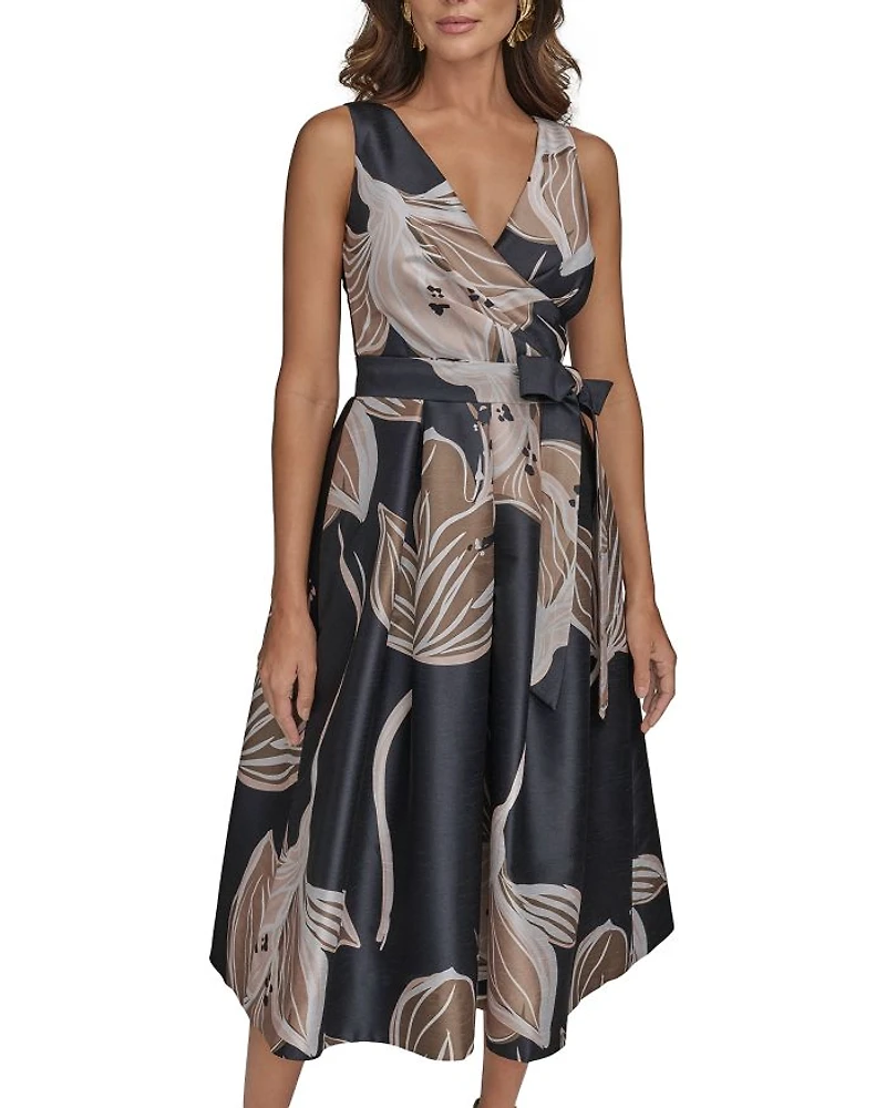 Floral Tie Waist Midi Dress