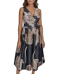 Floral Tie Waist Midi Dress