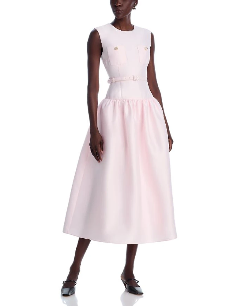 Pink Taffeta Midi Dress