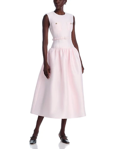 Pink Taffeta Midi Dress
