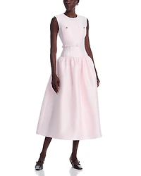 Self-Portrait Pink Taffeta Midi Dress