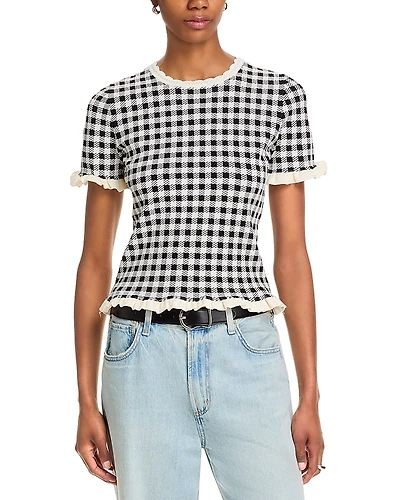 Sea Saige Gingham Knit Top