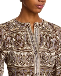 Kumar Linen Silk Printed Shirt Dress