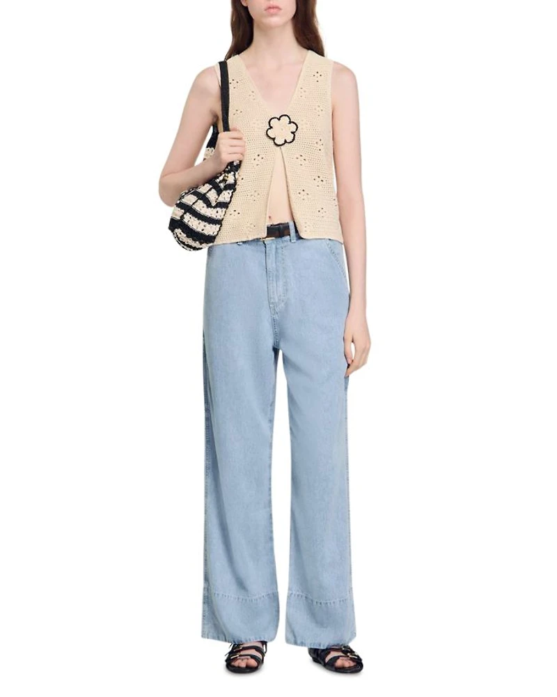 High Rise Wide Leg Jeans Blue Jean