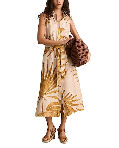 Reiss Morgan Palm Print Sleeveless Dress