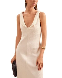 Kiera Textured Drape Neck Dress