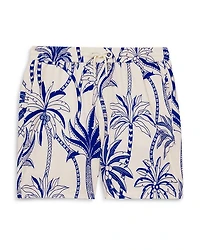 Abstract Leaf Print Swim Shorts