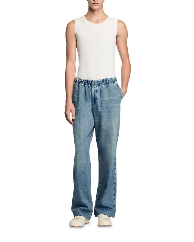 Faded Wide Leg Jeans Blue Vinta