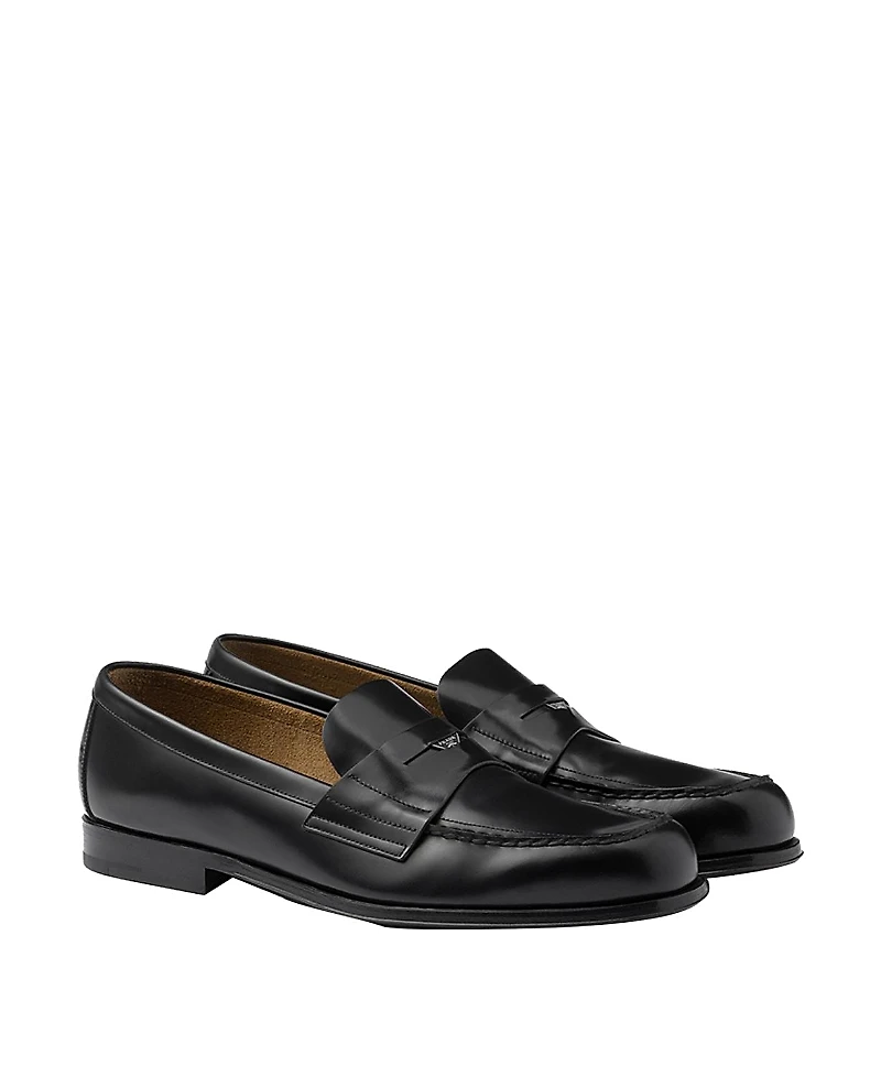 Prada Men's Brushed Leather Loafers