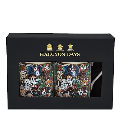 Halcyon Days Dogs Leave Pawprints Mugs, Set of 2