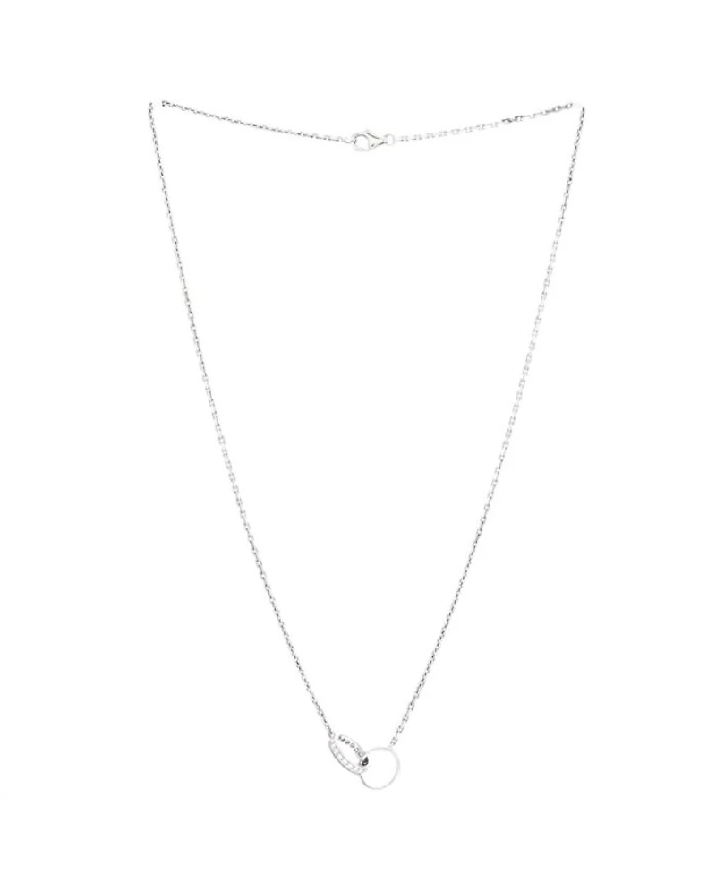 Love Interlocking Necklace 18K White Gold and Diamonds