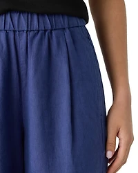 Linen Pleated Lantern Ankle Pants