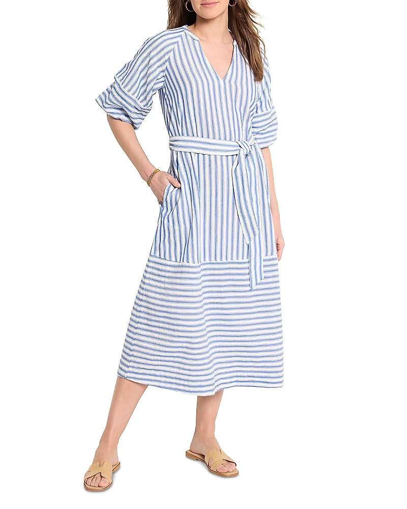 Nic + Zoe Double Gauze Mixed Stripe Dress