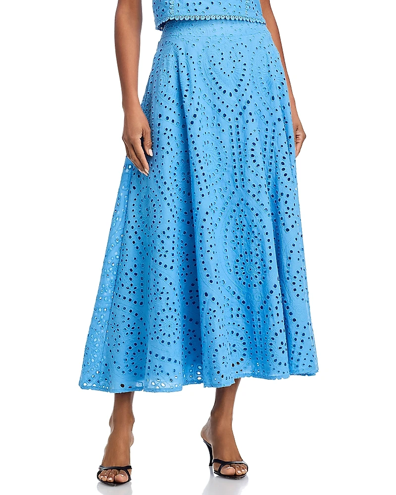 Aqua Eyelet Skirt - Exclusive