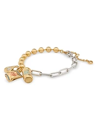 Snack Time Mixed Chain Charm Bracelet in Two Tone