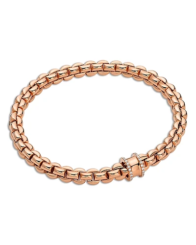 Fope 18K Rose Gold Eka Diamond Rondelle Flex'it Bracelet