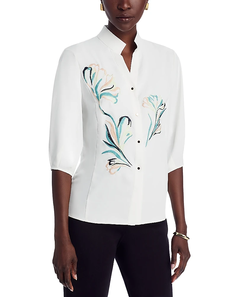 Misook Embroidered Blouse