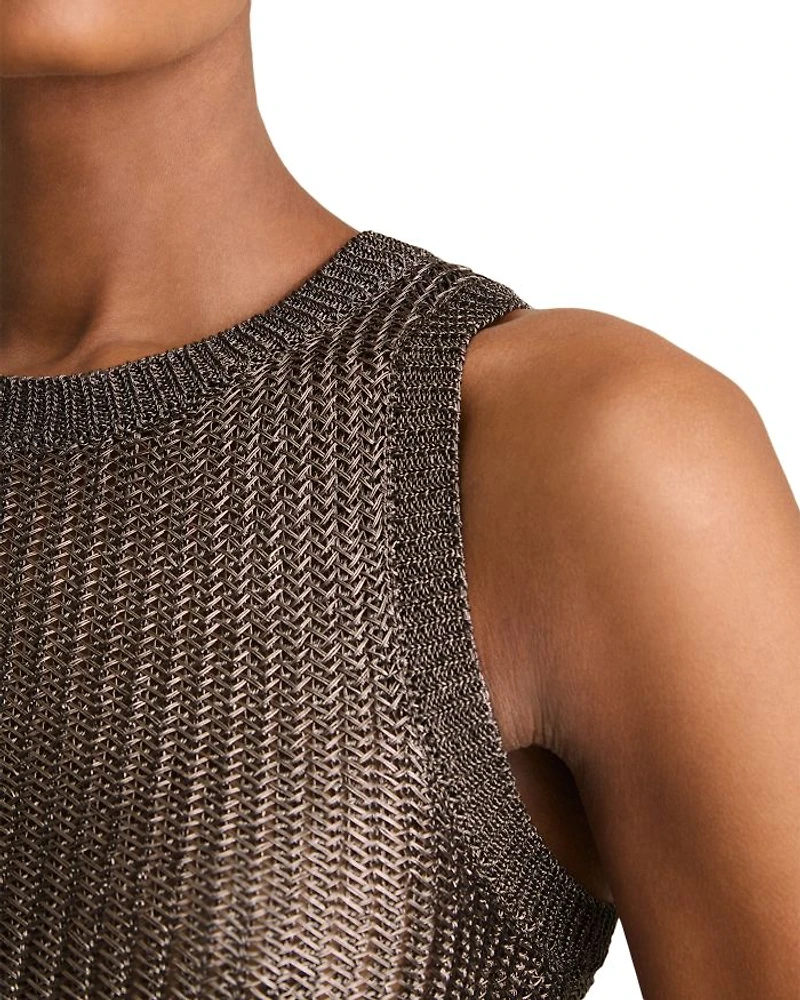 Tia Metallic Knit Top