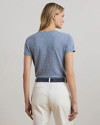Striped Cotton Slub Jersey Pocket Tee