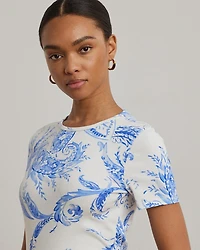 Paisley Stretch Cotton Crewneck Tee