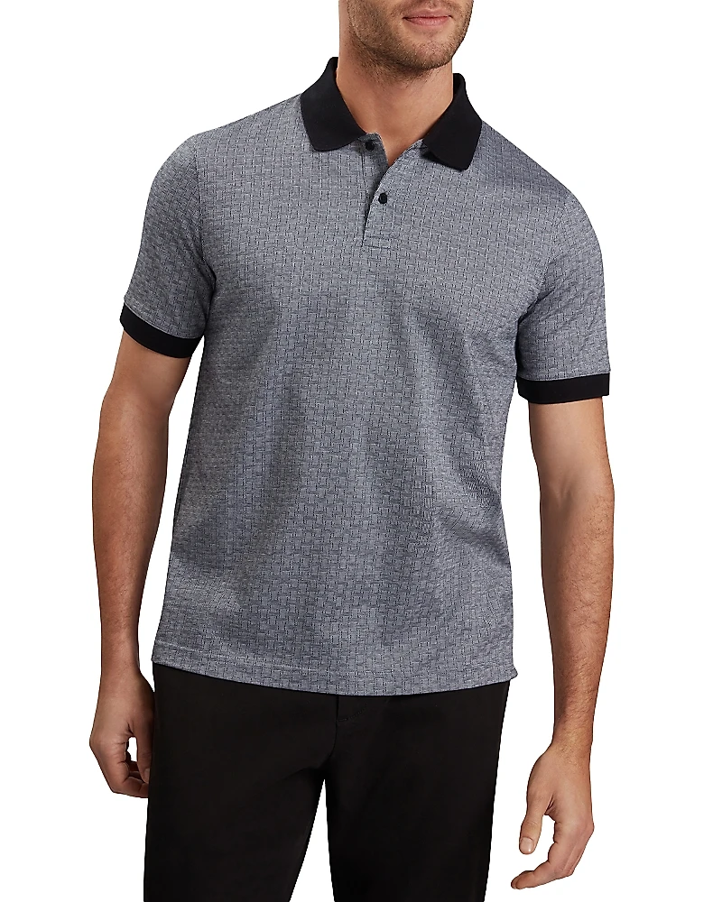 Ted Baker Auguso Short Sleeve Regular Tonal Jacquard Polo