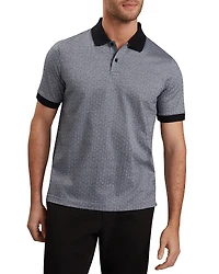 Ted Baker Auguso Short Sleeve Regular Tonal Jacquard Polo