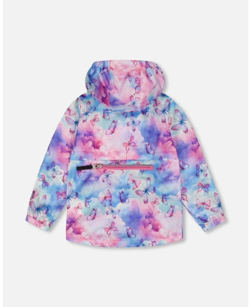 Girls' Printed Butterflies Packable Windbreaker - Big Kid