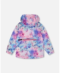 Girls' Printed Butterflies Packable Windbreaker - Big Kid