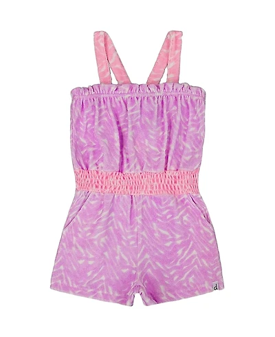 Deux par Girls' Printed Terry Cloth Romper