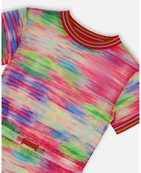 Girls' Short Sleeve Mesh Beach Dress - Little Kid