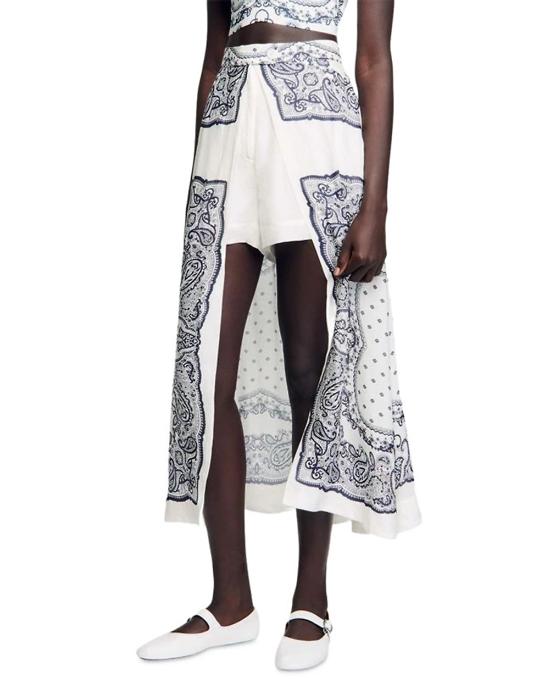 Bandana Motif Skirt Shorts