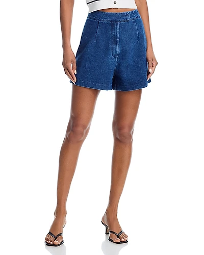 Aqua Denim Tab Waist Shorts - Exclusive