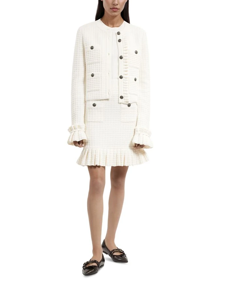 Textured Ruffle Cuff Cardigan