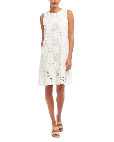 Sleeveless Embroidered Shift Dress