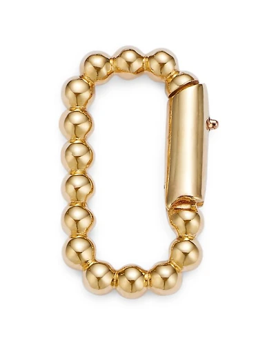 14K Yellow Gold Beaded Oval Charm Holder
