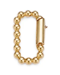 14K Yellow Gold Beaded Oval Charm Holder