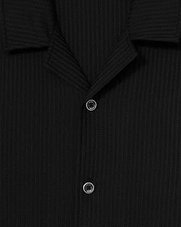 Relaxed Fit Textured Short Sleeve Camp Shirt