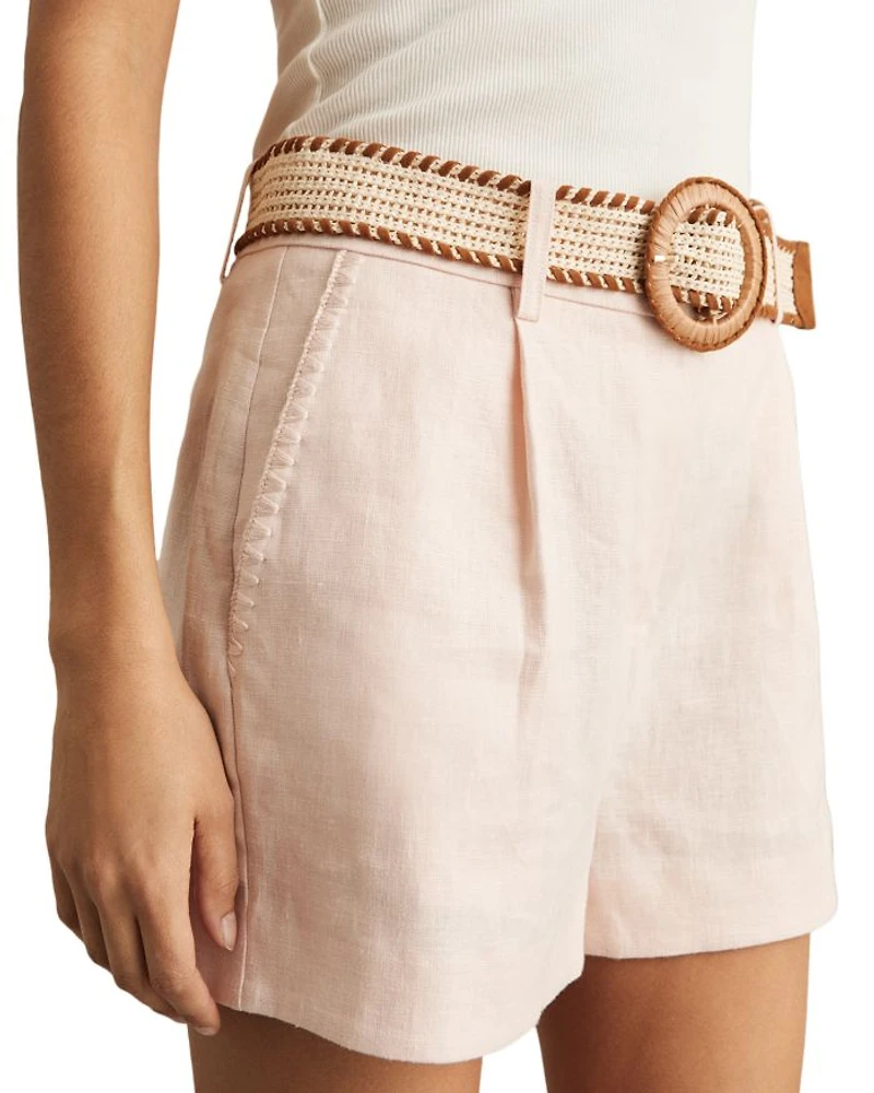 Beau Linen Belted Shorts