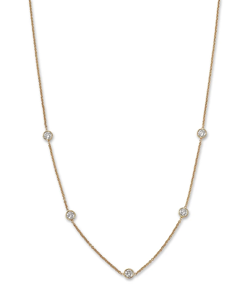 Bloomingdale's Fine Collection Diamond Bezel Station Necklace