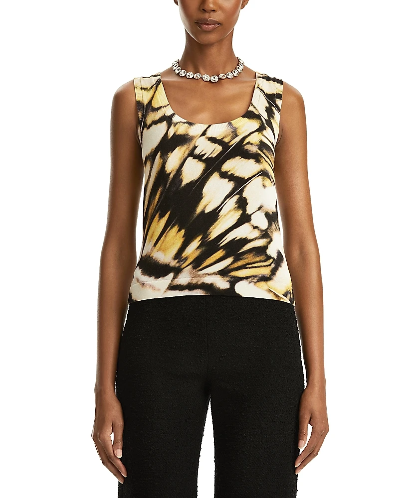 Oscar de la Renta Butterfly Print Tank Top