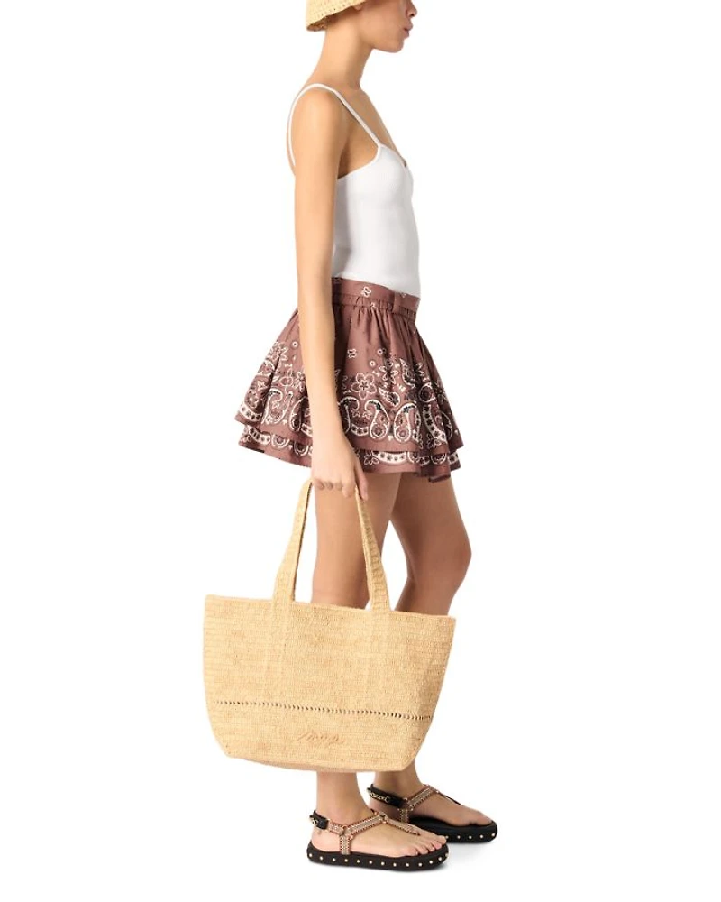 Printed Mini Skirt with Rhinestones