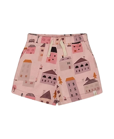 Deux par Girls' Printed French Terry Houses Shorts - Little Kid