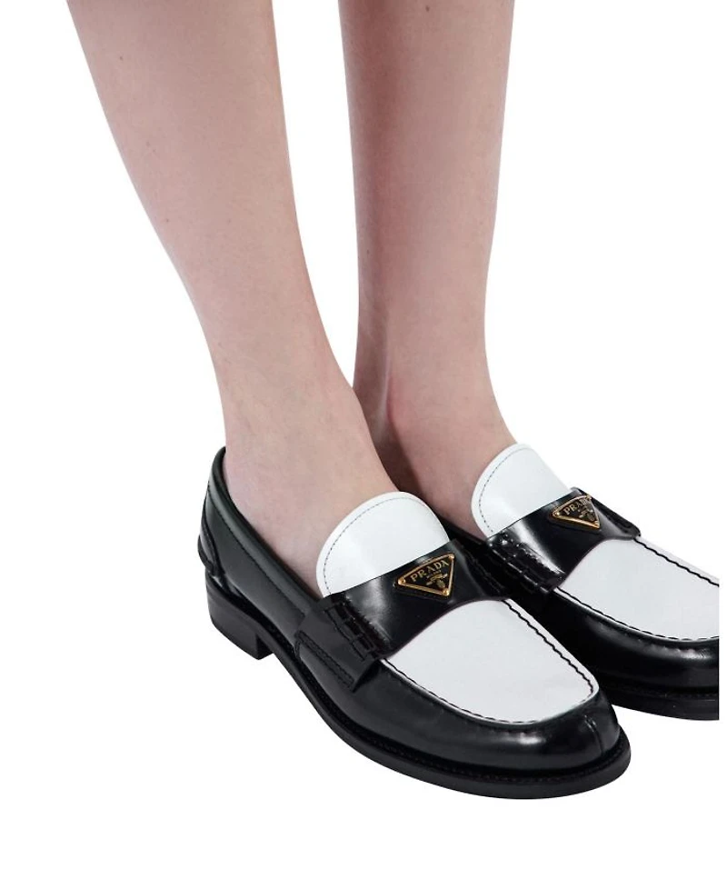 Women's Two-Tone Brushed Leather Loafers