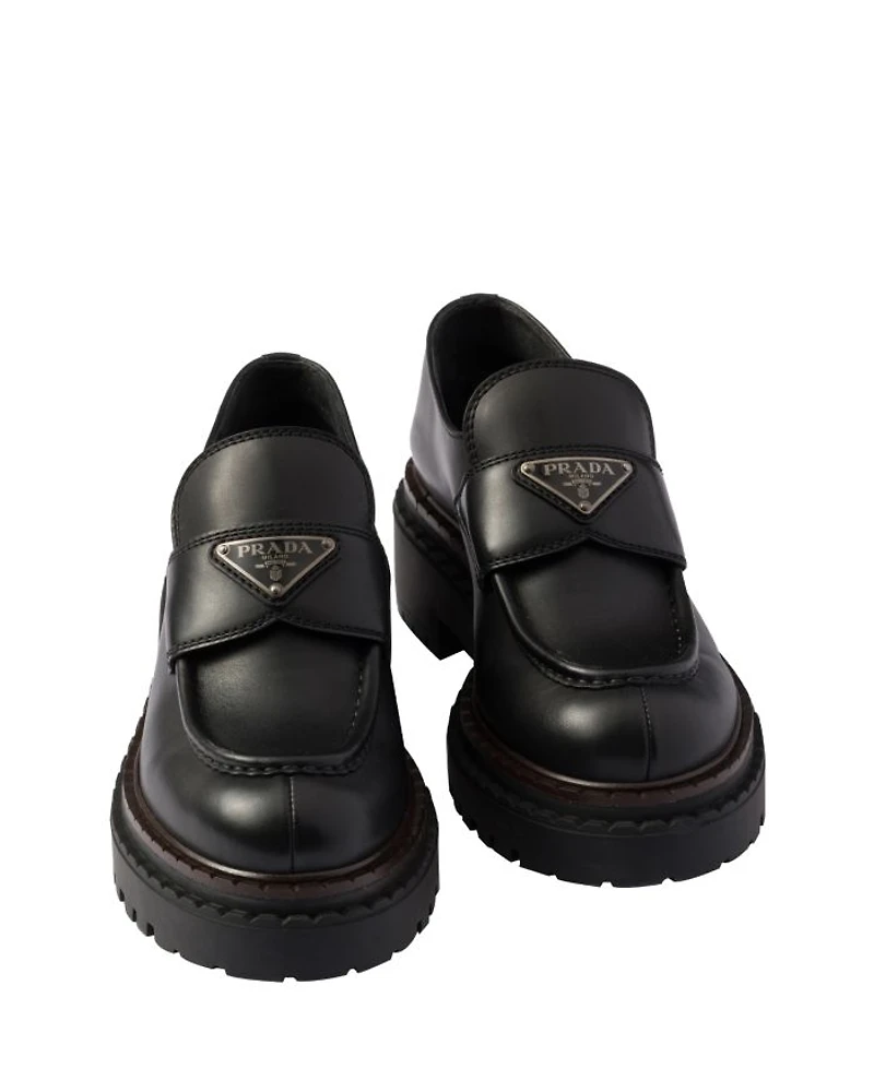 Women's Double Chocolate Leather Loafers