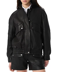 Aria Leather Bomber Jacket