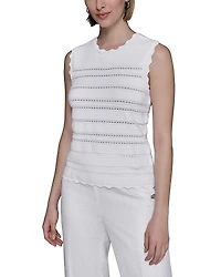 Karl Lagerfeld Paris Scallop Edge Tank Top