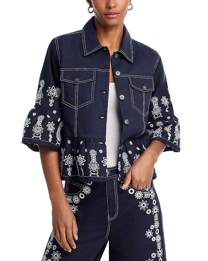 Cinq a Sept Mazie Eyelet Mandie Denim Jacket